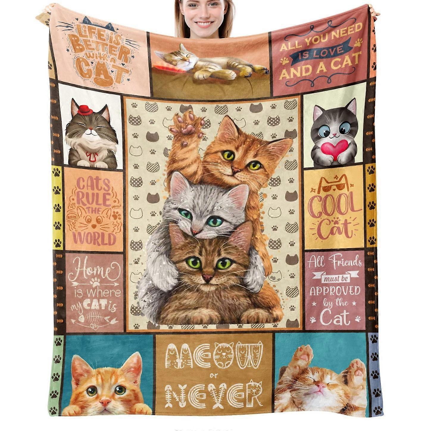 Lightweight Flannel Blanket For Cat Fans