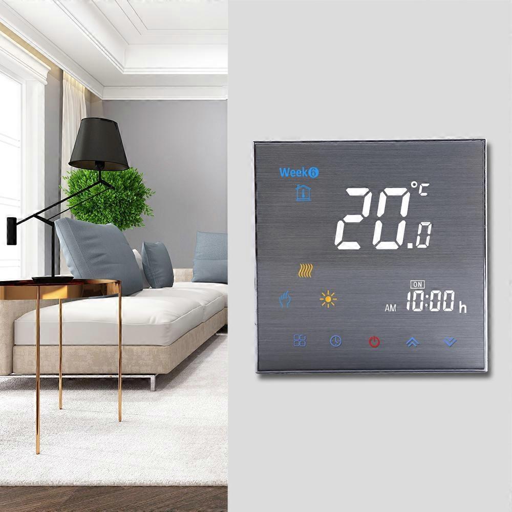 Water Celsius Gas Boiler Heating Thermostat Digital Temperature Controller Large LCD Display Touch Button Control 5A