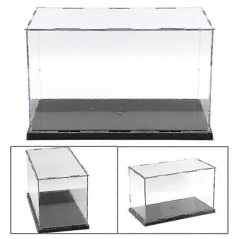 Perspex Acrylic Display Case H Box Plastic Base Dustproof Figure Trophy