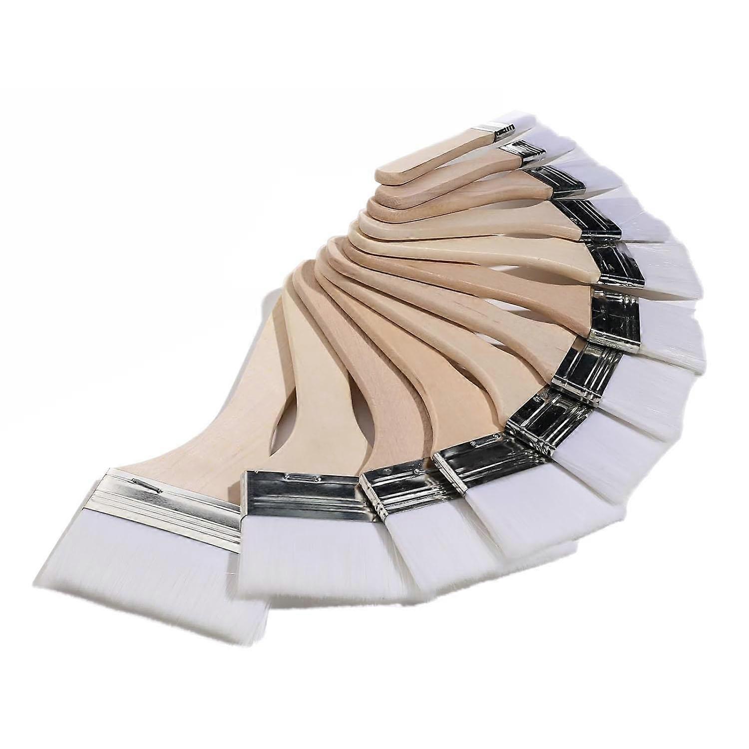 Wood Handle Nylon Brush Set 12 Pcs
