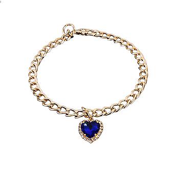 Veeki Cat Necklace Collar With Heart Rhinestone Pendant, Lightweight Adjustable Shine Diamond Cute Girl Wedding Birthday Party Pet Necklace Costume Ac