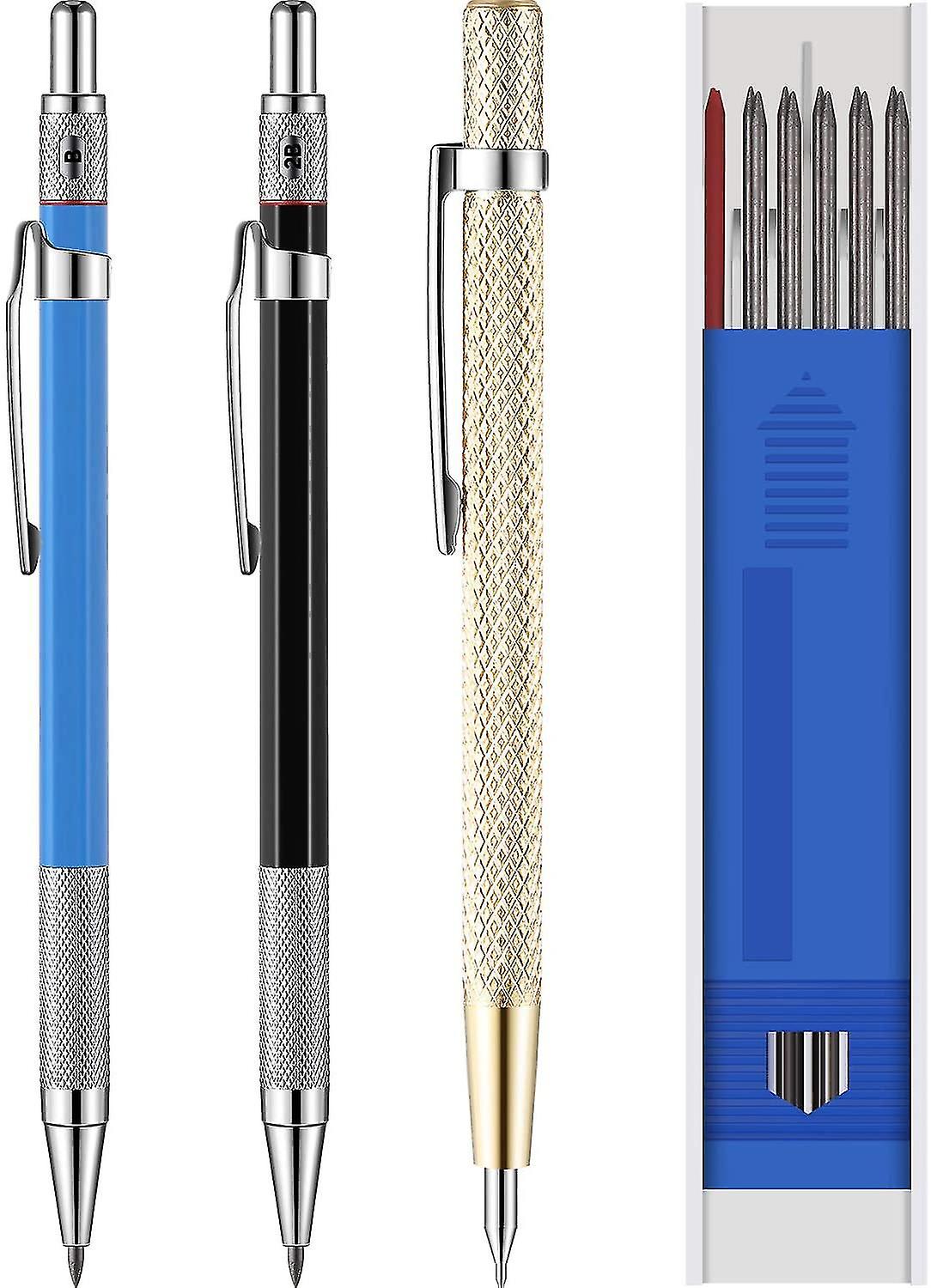 Carpenter's Pencils With Marker Refills And Carbide Scraper Tool For Glass, Ceramic, Hardened Steel