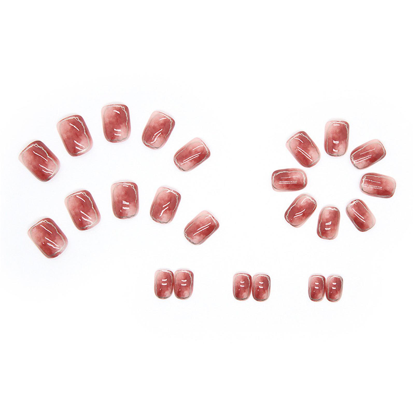 Amber Dye Shows White Manicure Unique Design Press-on Nails Finger Nail Diy At-home