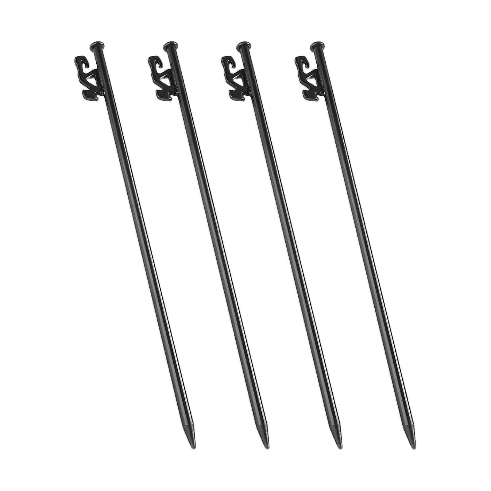 4pcsスチールテントネイルキャノピーテントペグステークスアウトドアキャンプ場ネイル40cm