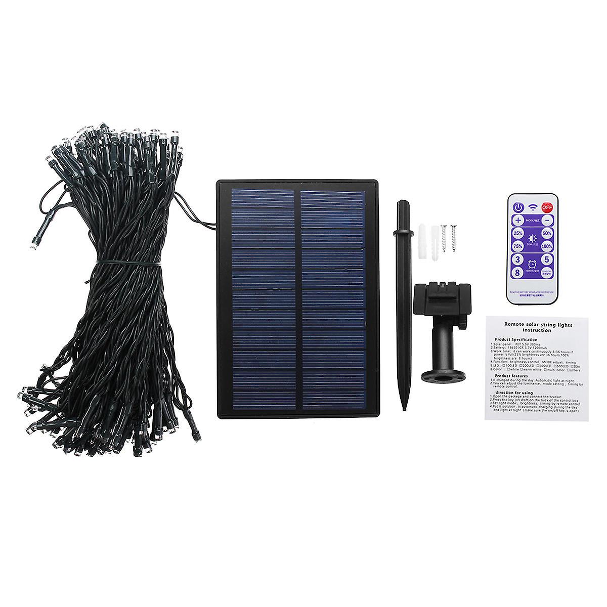 Solar Powered 100 Led Fairy String Lights - 17m, 8 Modes, Timer, Dimmable, Remote Control, Christmas Decor