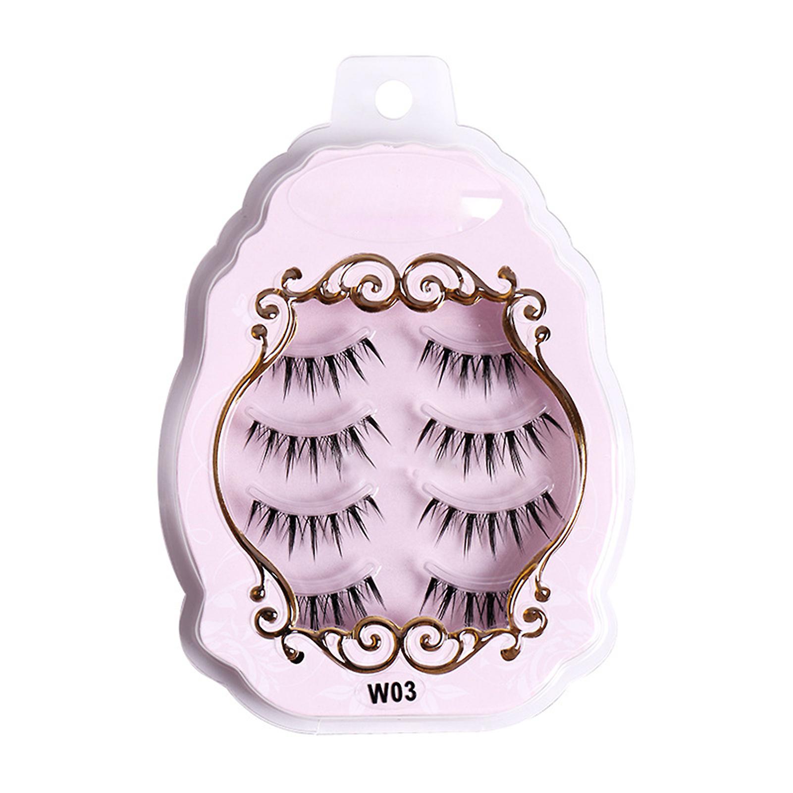 4 Pairs False Eyelashes Pack Fluffy Volume Long Premium Eyelashes