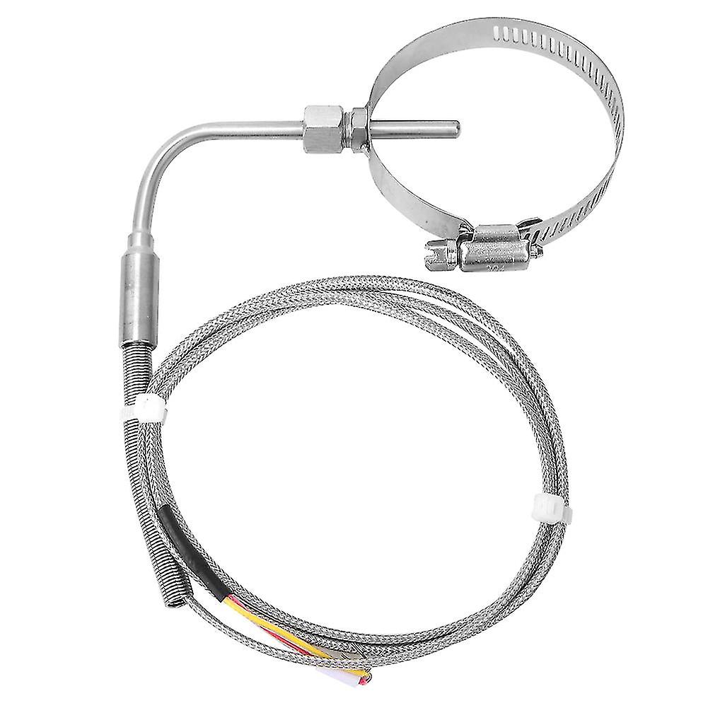 K Type Temperature Sensor Elbow Exposed Tip Stainless Steel Temperature Probe With Retractable Circle 1m / 3.3ft Line