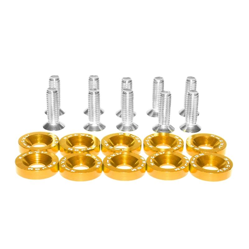 10pcs M6 Modified Hex Fasteners Washer Engine Concave Screws For Jdm Car