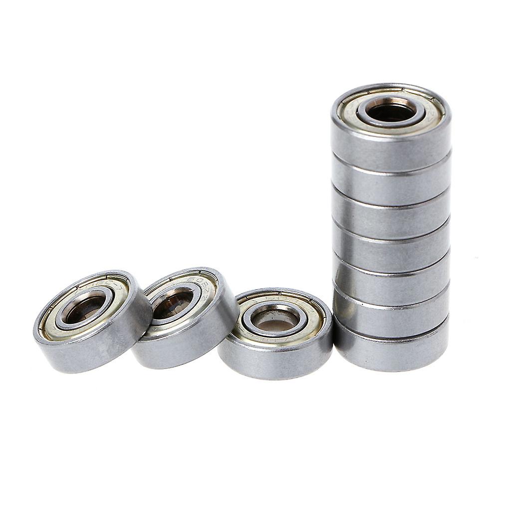 10個608ZZミニベアリングクロム鋼ダブルシールドフランジボールベアリング