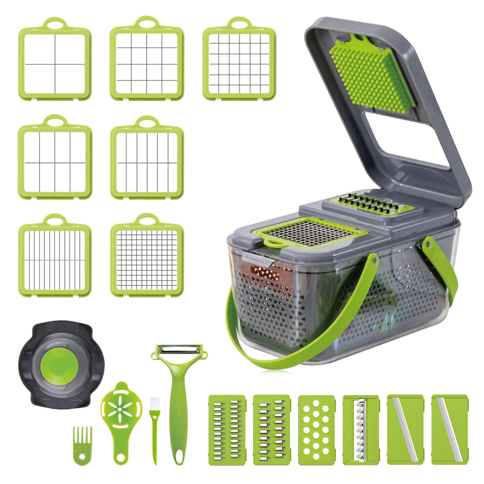 Multipurpose Vegetable Cutter with 22-piece Fruit Vegetables Peeling Tool for Fruit Carrots