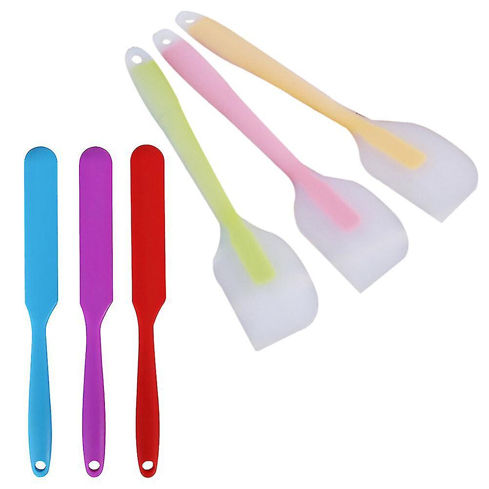 6pcs High-temperature Baking Silicone Tool Scraper Silicone Mixing Spatula For Cake Butter And Jam (