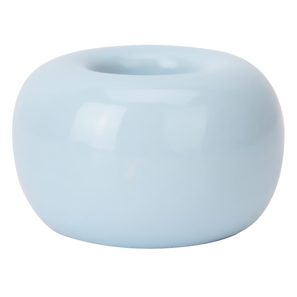 Ceramic Donut Toothbrush Holder, Multifunctional Toothbrush Base with Cute Novel Candy Color, Blue, Blue Toothbrush Stand for Bathroom or Travel