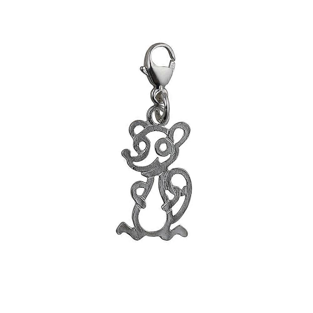 Silver 18x11mm pierced Mouse Charm with a lobster catch