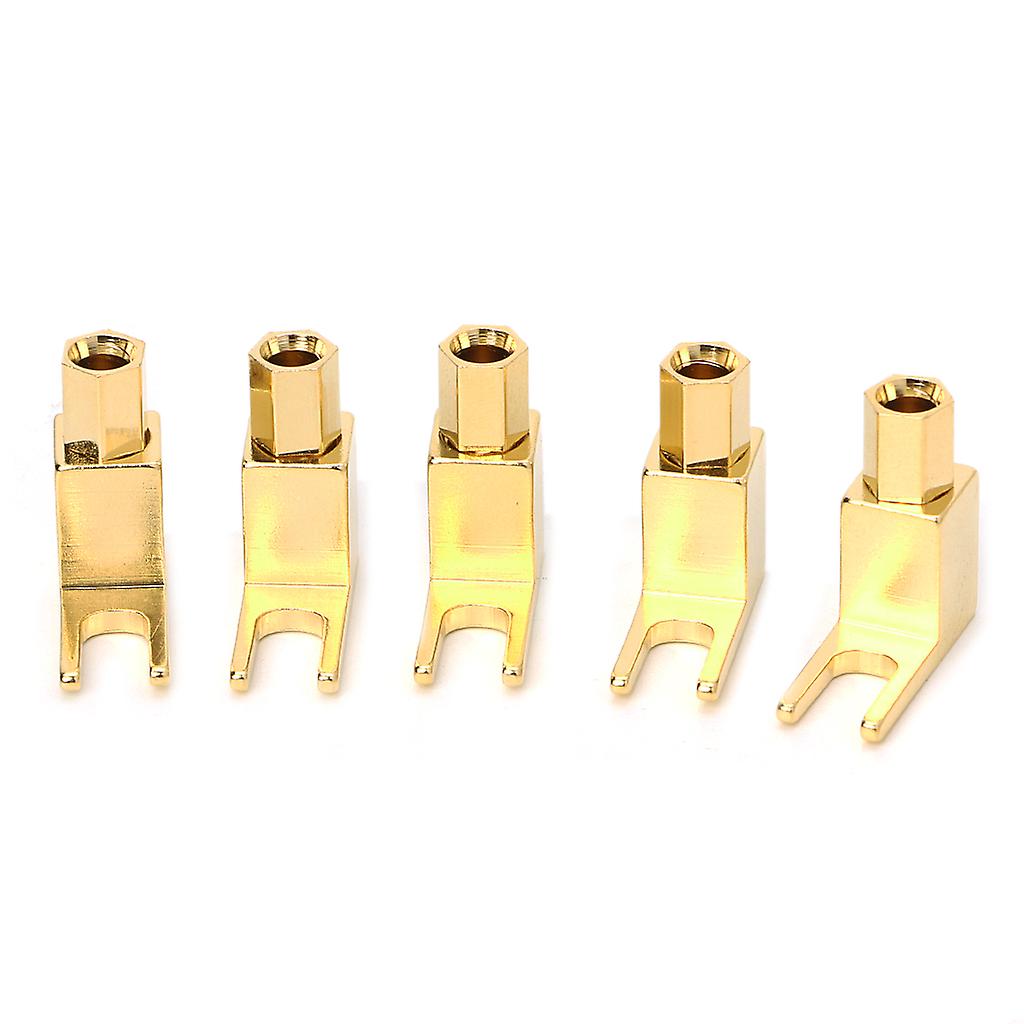 5pcs Banana to Spade Adapter Plugs Y Type Speaker Cable Connector Banana Socket