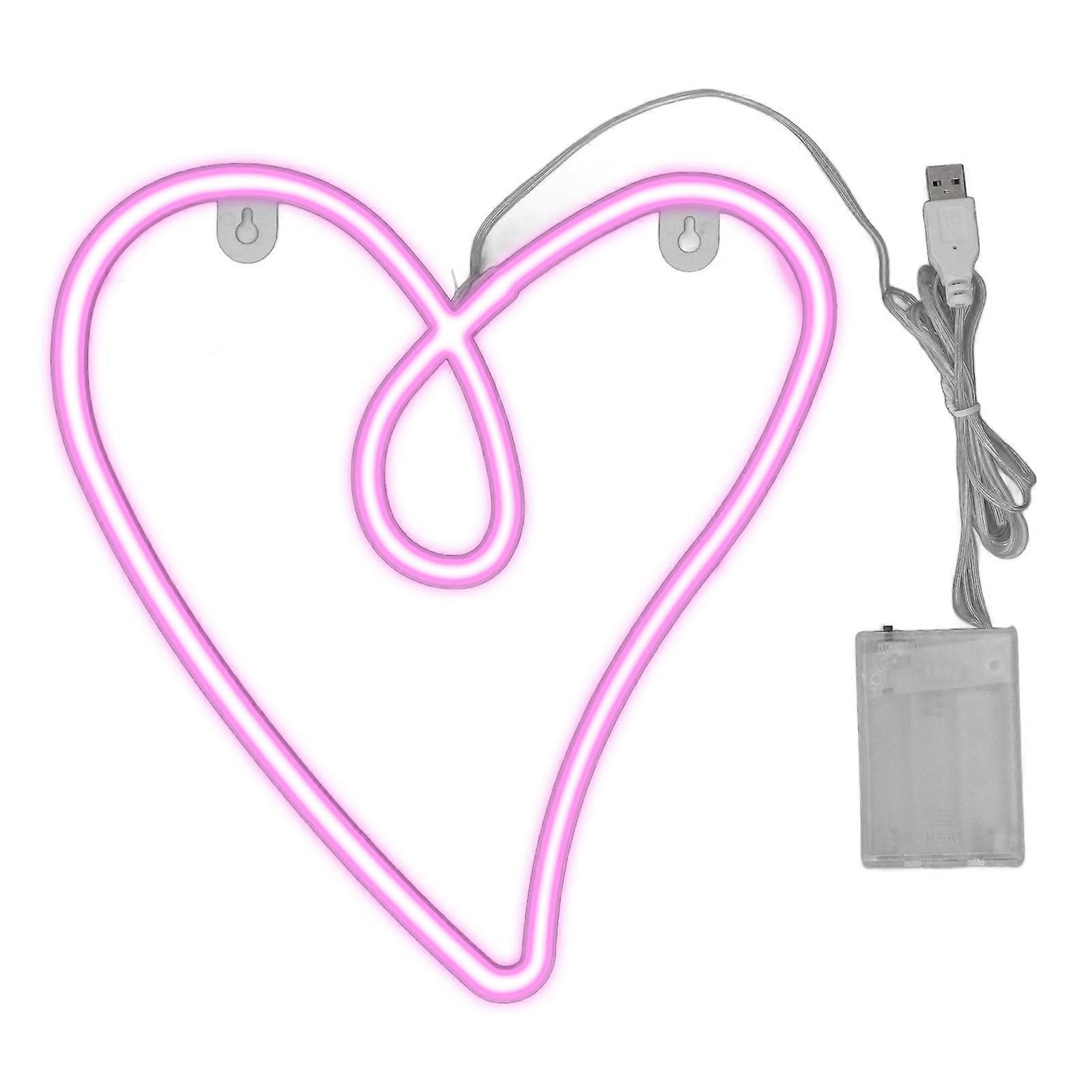 Lampe néon LED rétro étanche IP45, double alimentation, idéale pour un salon, une fête, un bar ou la Saint-Valentin, lumière rose