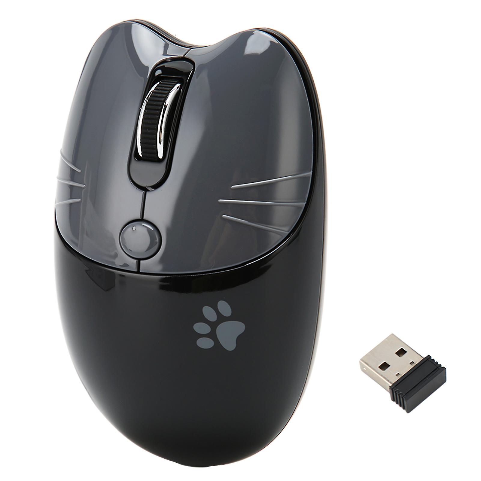 Wireless Mouse BT5.1 Or 2.4GHz Silent Click Adjustable DPI Auto Sleep Office Mouse for Girl Working Family School Cafe Black Gray 