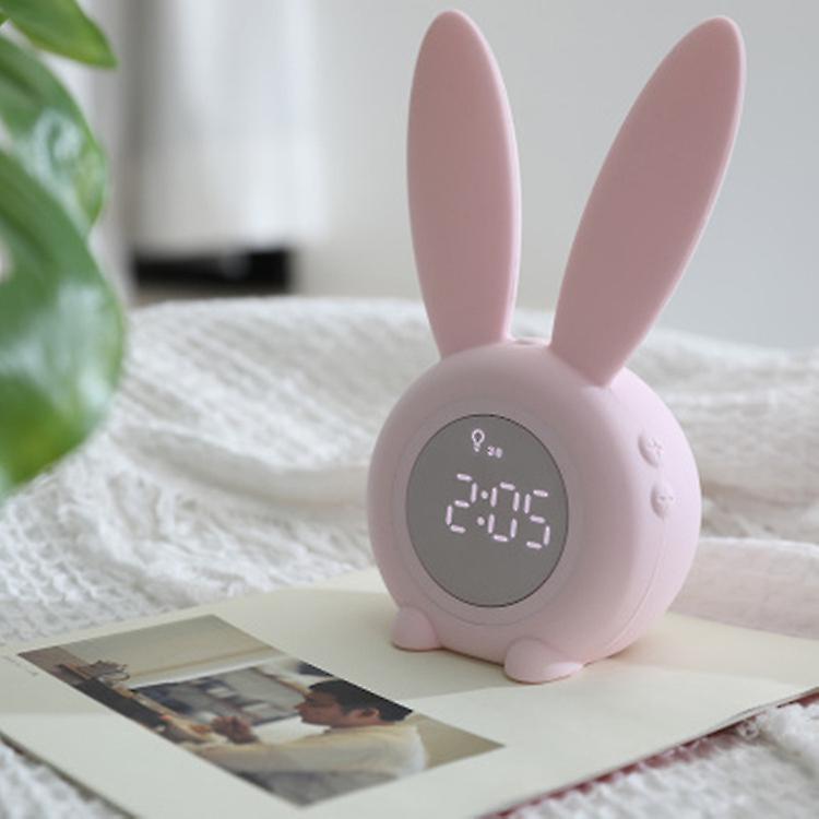 1 piece Rabbit Alarm Clock Baby Light Up Alarm Clock Children Cute Rabbit Pattern Alarm Clock for Girls Alarm Clock with Light Rabbit Clock