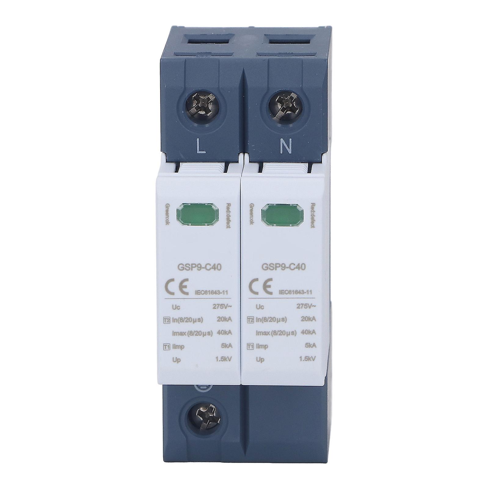 40kA 2P 275V AC PC Surge Protector Device, Surge Protective Surge Arrester