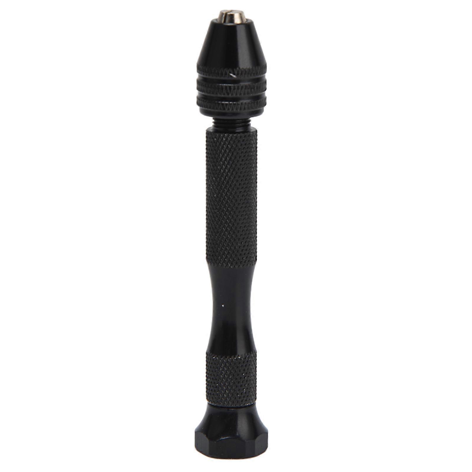 Mini Hand Drill Pin Vise Tool 0.3-3.4mm Clamping Range, Black Hand Twist Drill for Model Making and Precision Punching