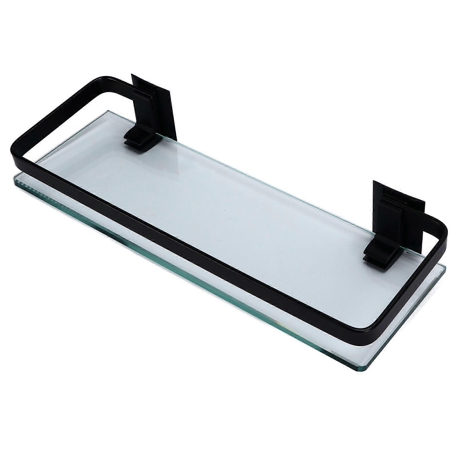 Bathroom Rack Thickened Durable Large Storage Space Strong Load Bearing Capacity Single Layer Black Shelf