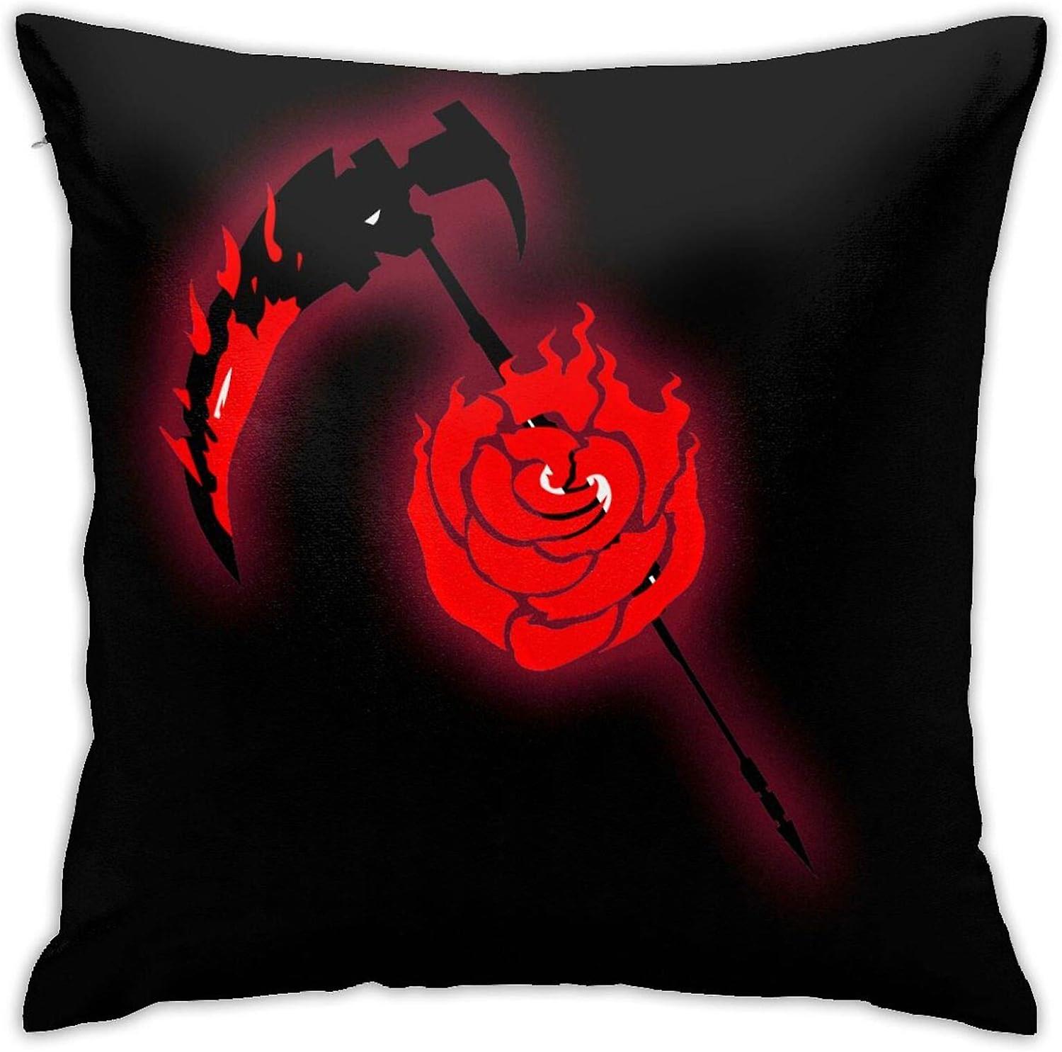 アニメRWBYクッションカバースロー枕カバーホーム装飾男性/女性/男の子/女の子のリビングルーム寝室のソファチェア18x18インチ