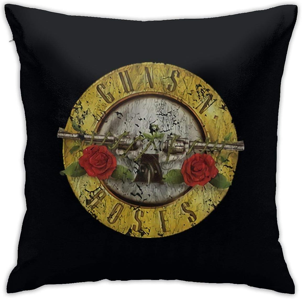 ガンズNローズクッションカバーケース枕カバーソファ家の装飾(50cmx50cm)