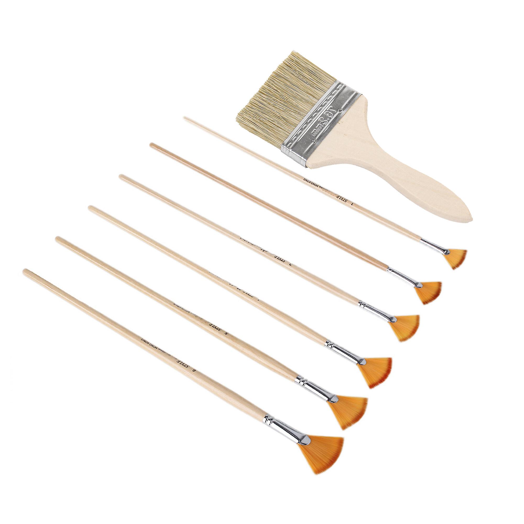 7 x Soft Nylon Watercolor Painting Brushes 3 Inch Paint Stains Brushes