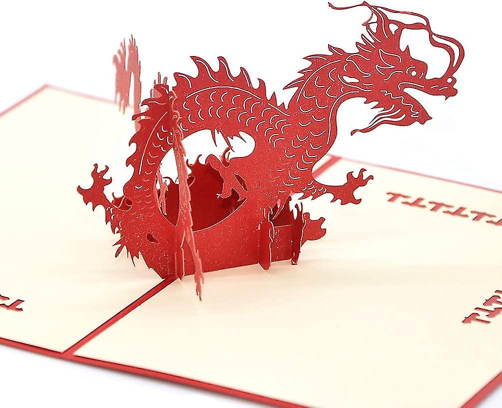 3D Pop Up Congratulations Greeting Card Suitable for Most Occasions Chinese Dragon (santanxing)
