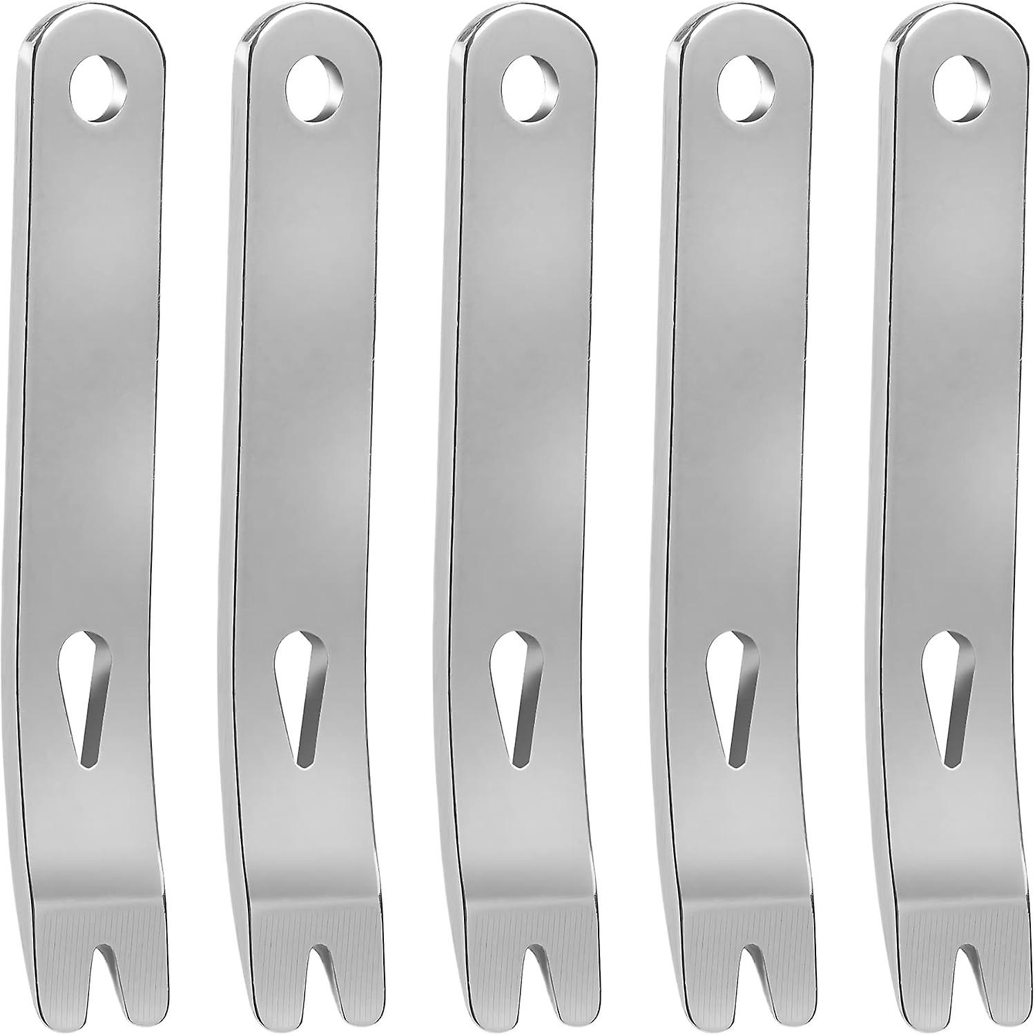 5 Pack Mini Stainless Steel Pocket Pry Bar Crowbar Multifunction EDC Tool Survival Opener