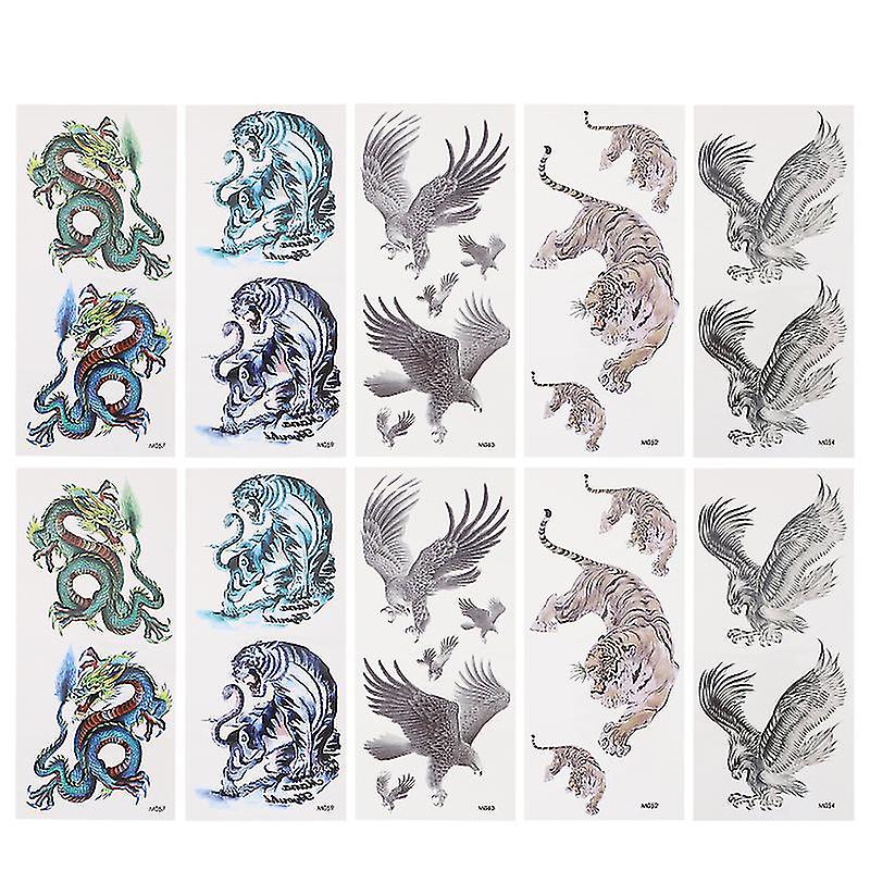 10sheets Animal Tattoos Stickers