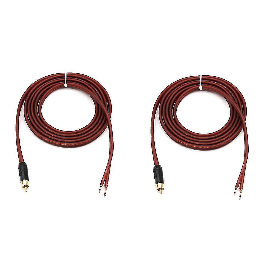 2pcs Rca Speaker Cable Wire Speaker Wire To Rca Plug,replace Rca Plug Connector Adapter To Wire Ope