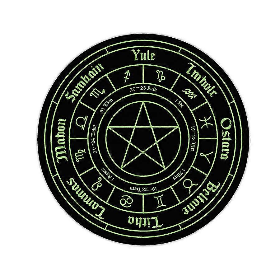 Wheel of Sabbat Decorative Circle Floor Rug