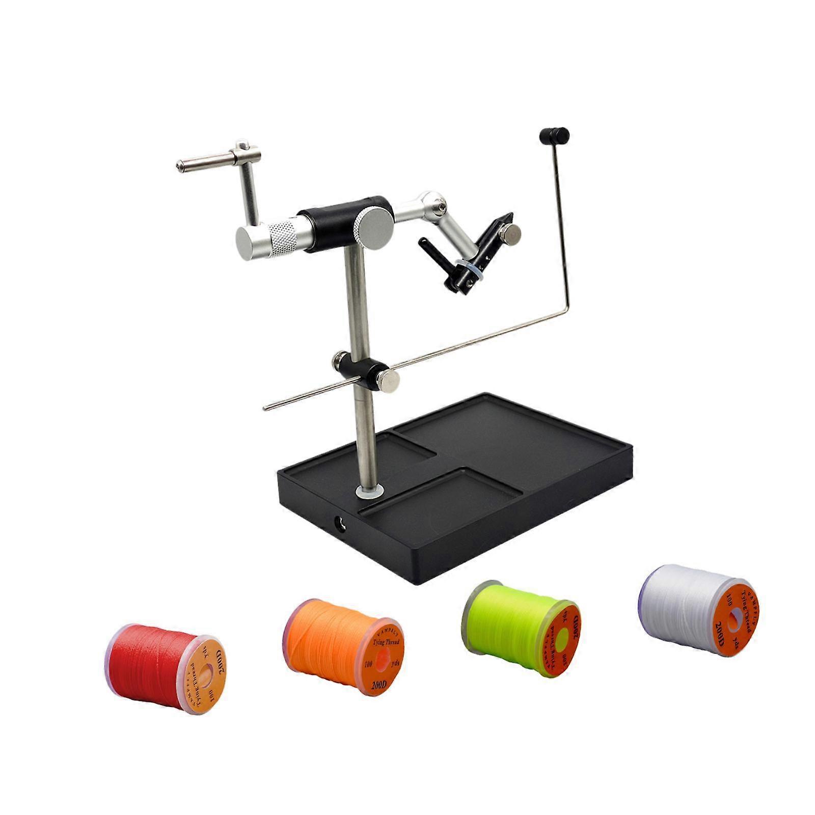 Fly Tying Vise with 4 Colors Thread Rotating Supplies Device Fly Lure Making