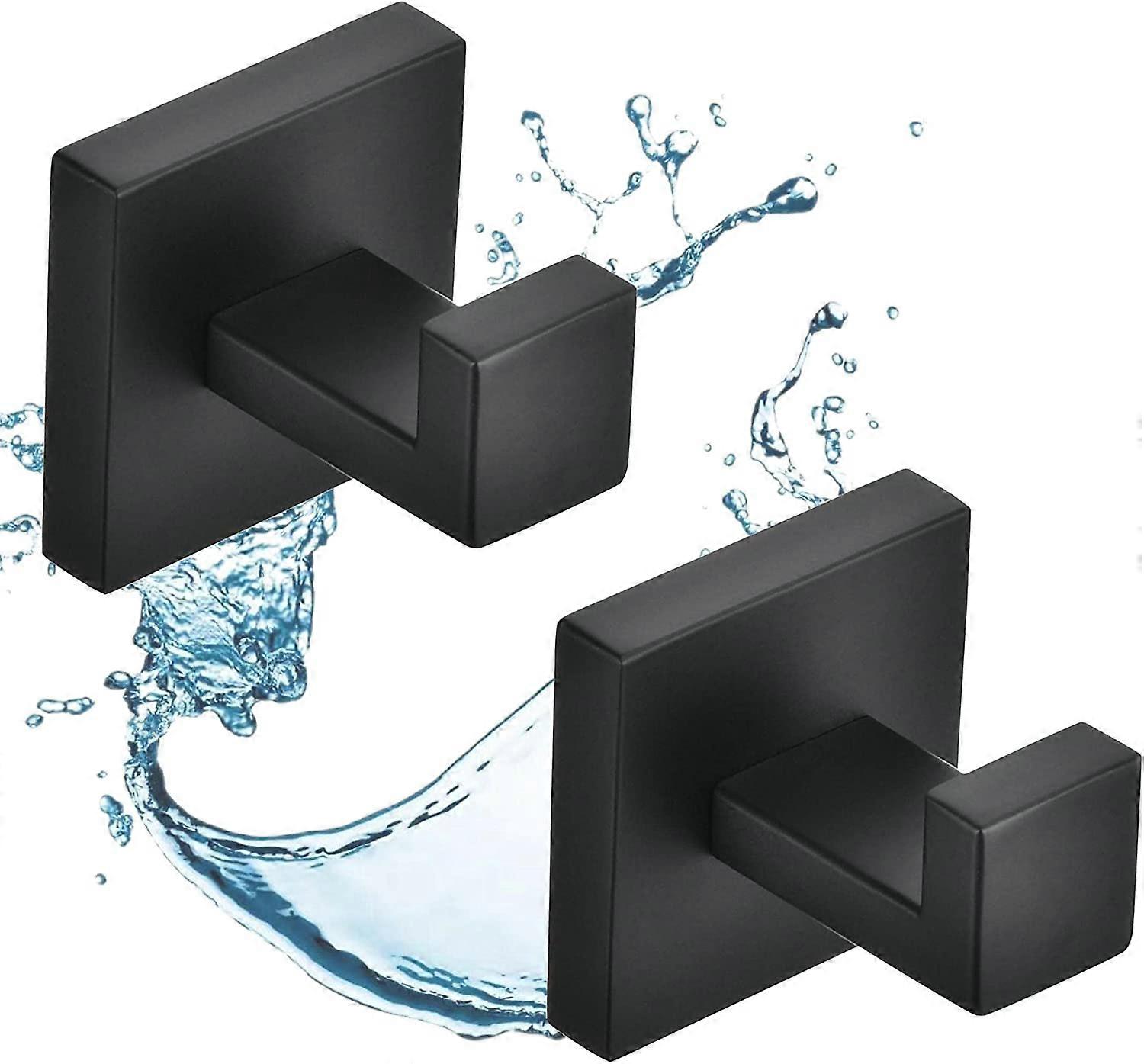 2 Pieces Black Bathroom Hook, Wall Hook Home Wall Mounted Hooks