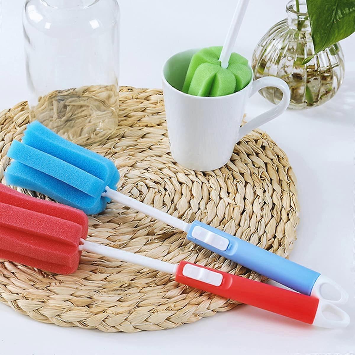 3 Pieces, Retractable Long Plastic Handle Soft Sponge Cleaning Brush