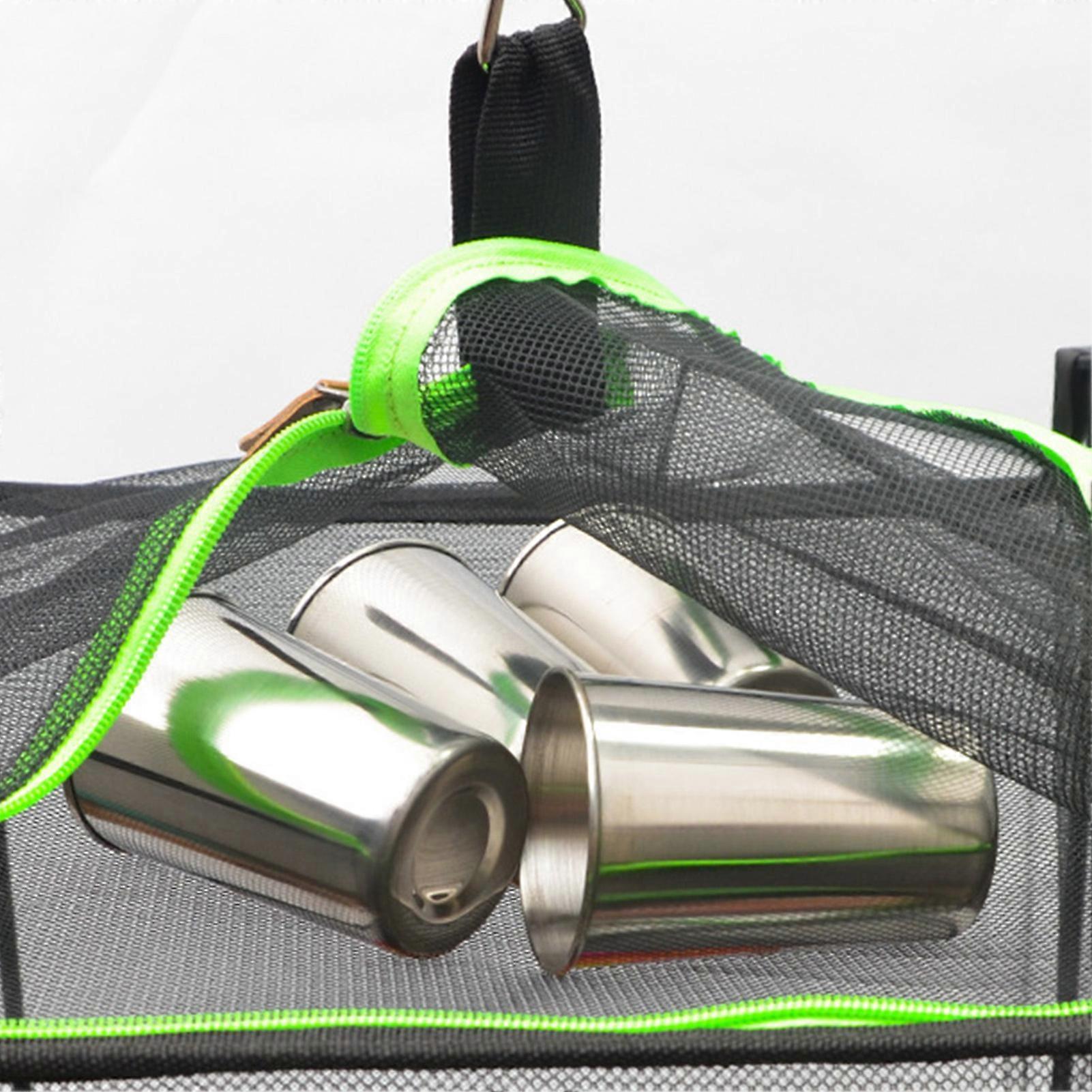 3 Layer Hanging Mesh Rack Foldable Multifunction Portable Foldable Drying Net for Vegetables Flowers Green 