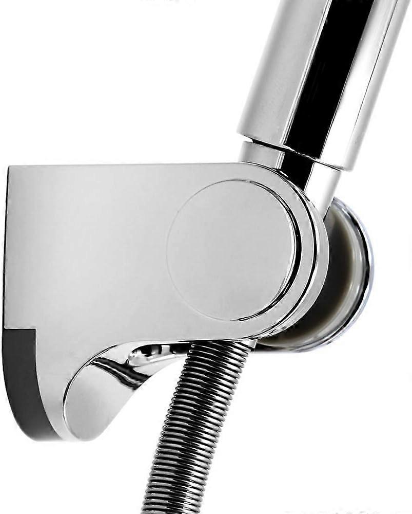 Universal Adjustable Fixed Mounted Shower Head Holder Chrome ABS Bathroom Wall Connector