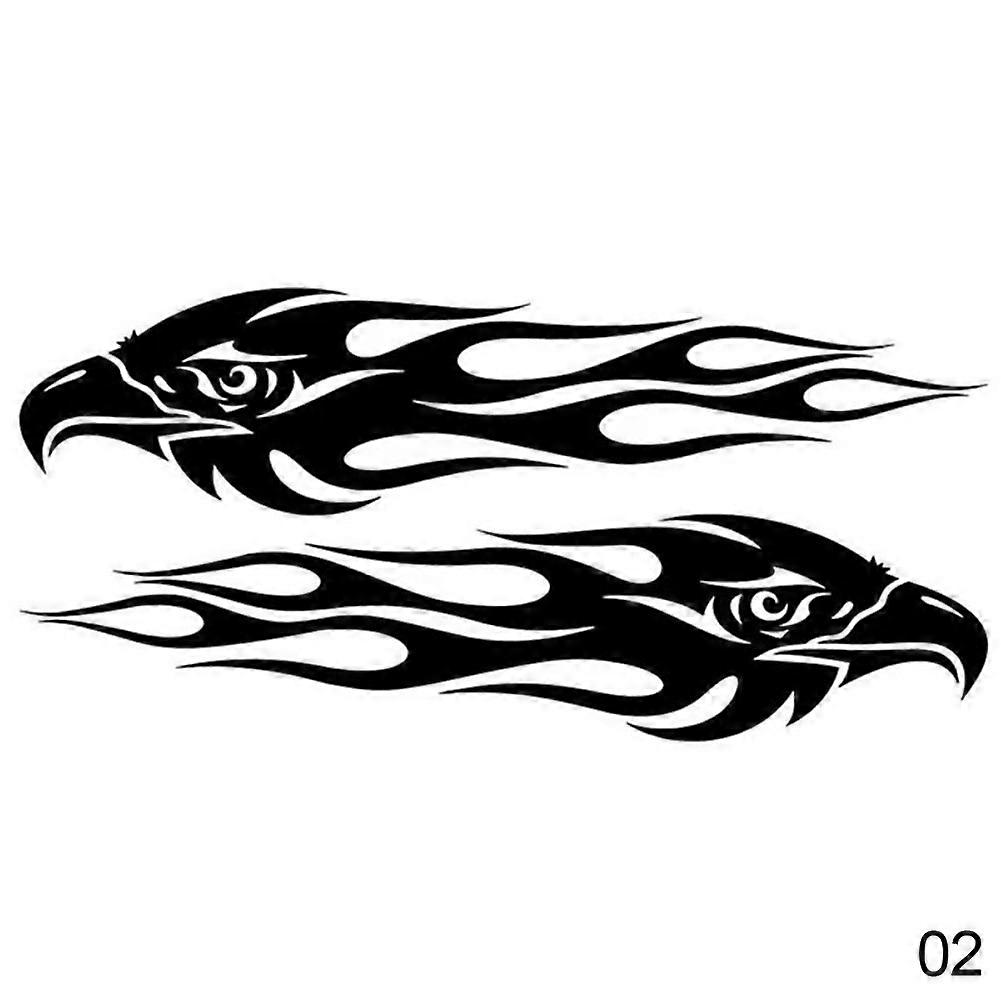Custom Car Stickers Diy Kit Eagle Flame Pattern Reflective Scooter Cool Decal Logo Reflective Styling 2 Pcs