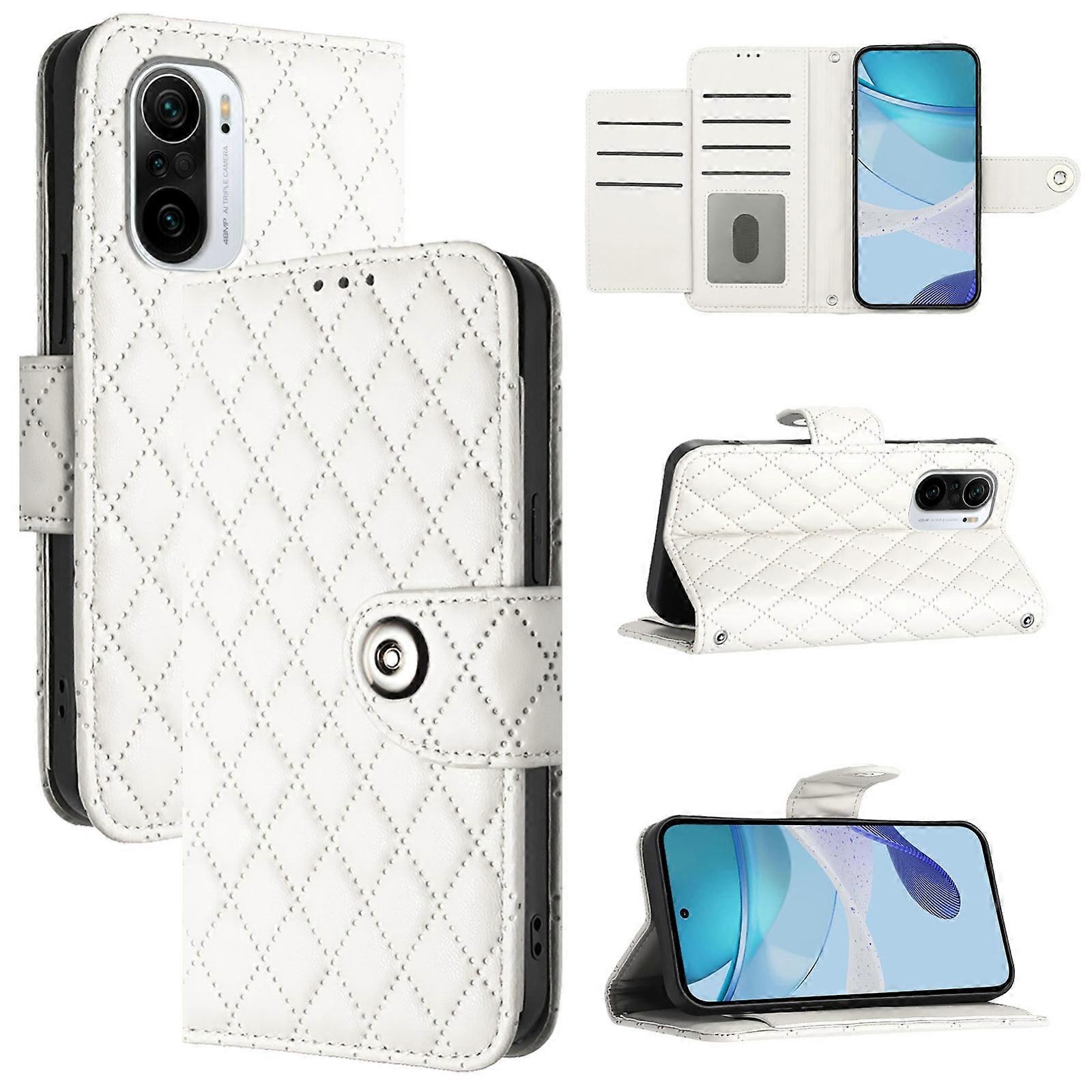Rhombic Leather Case For Xiaomi Poco F3