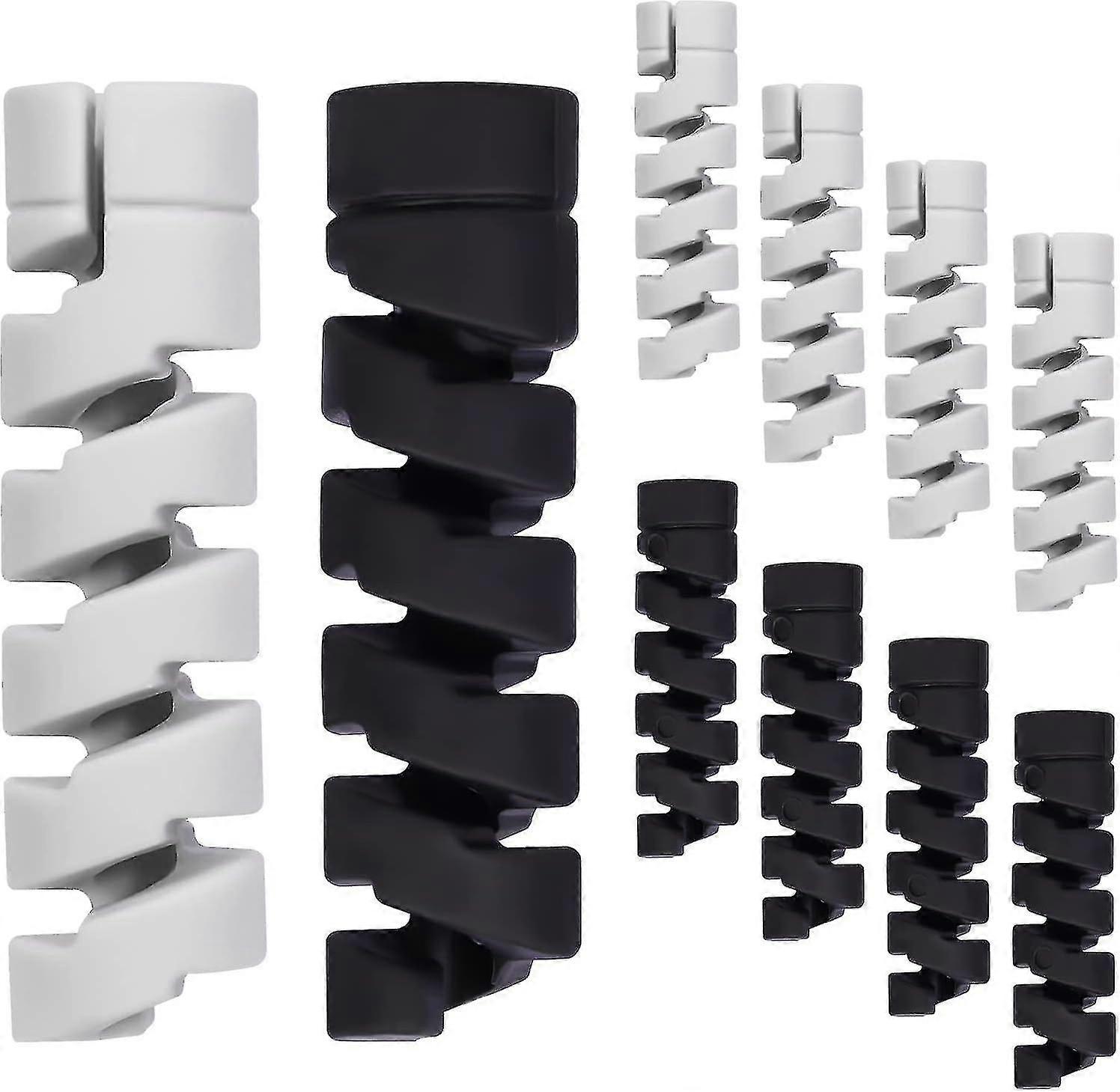 24pcs Silicone Flexible Cable Cover Protector Charger Coiled Cable Protector (black, Gray)