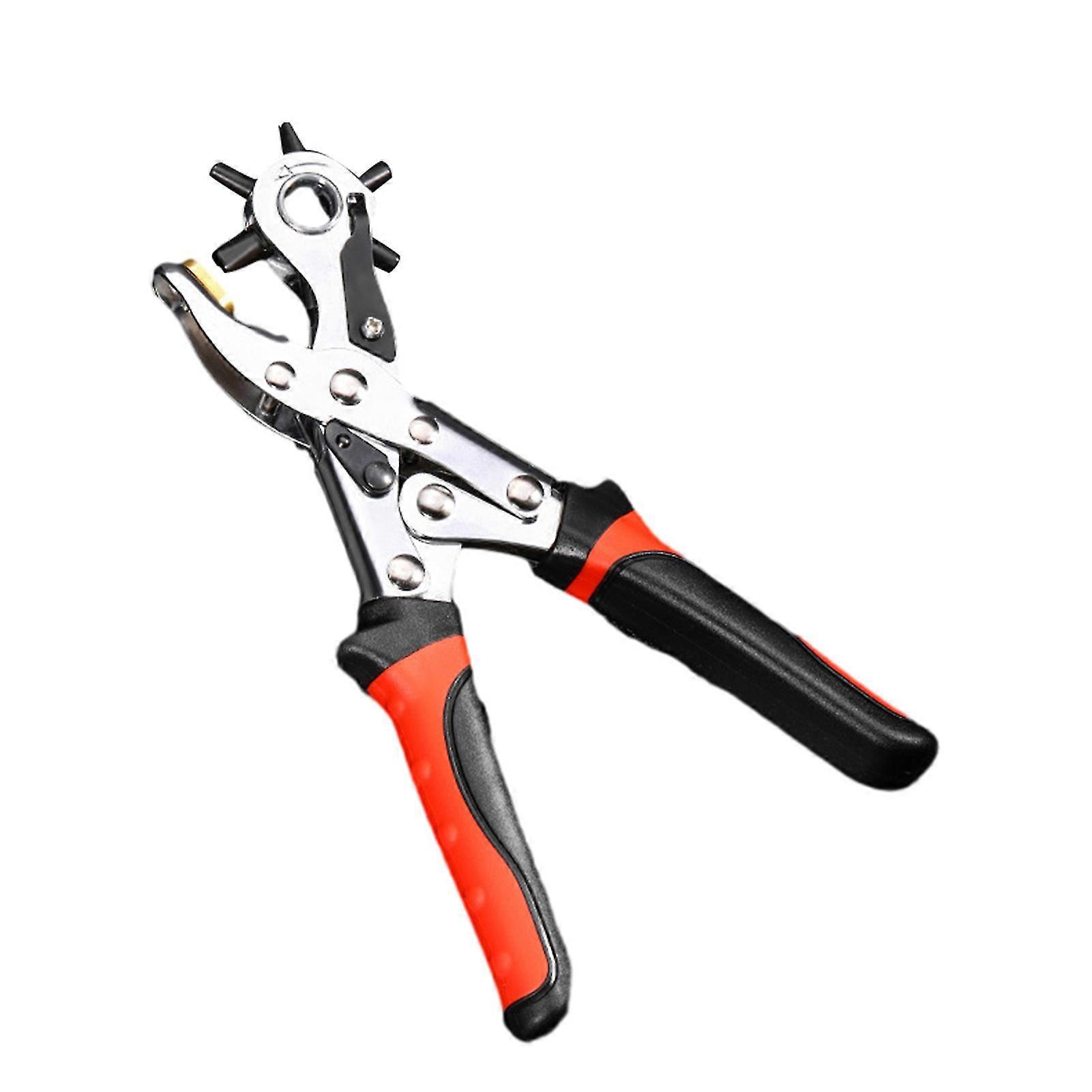 Round Hole/Oval Hole Punching Pliers Non-Slip Handle Stable Hole Punch Plier for Home Belts DIY