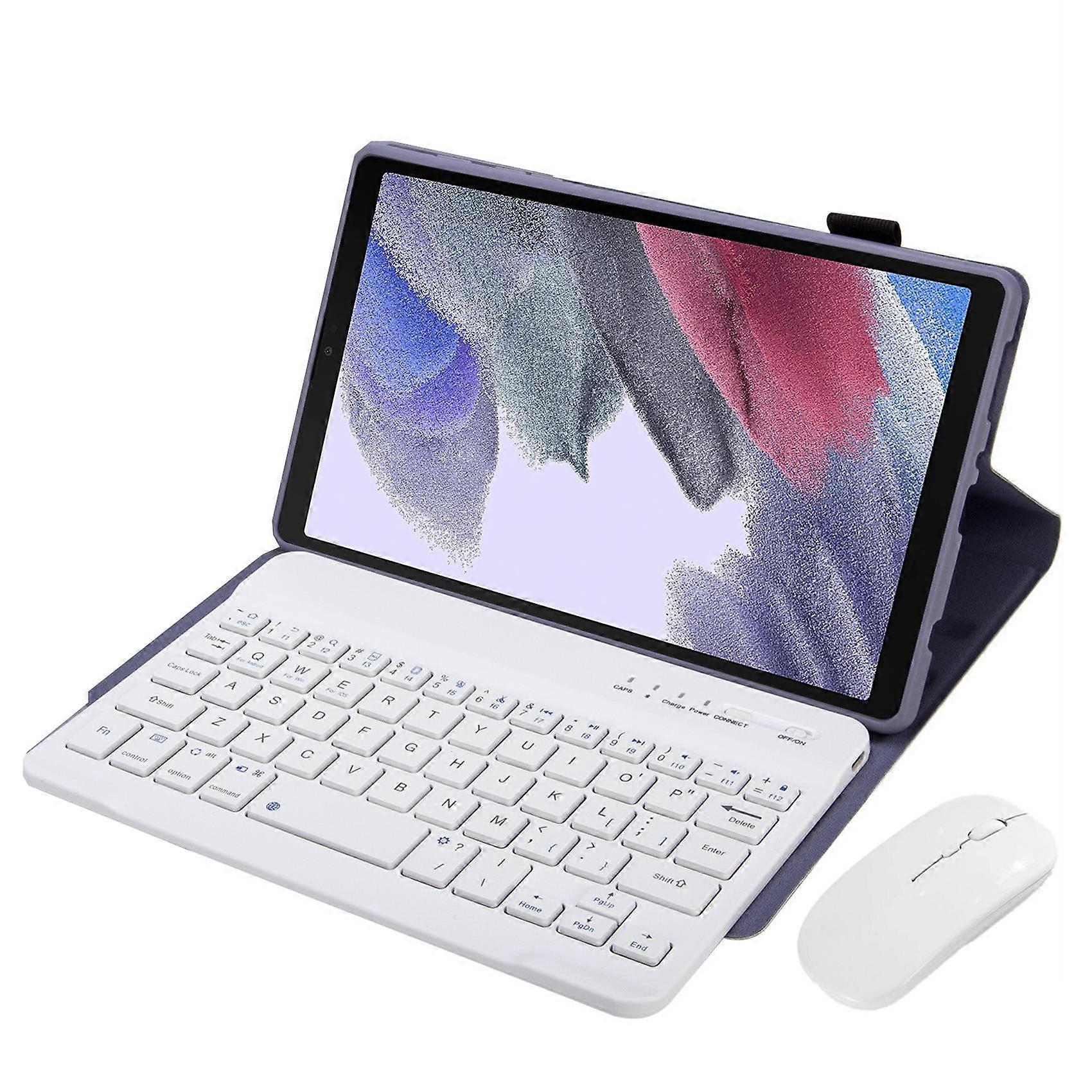 A7Lite T220/T225 8.7-Inch Tablet Silicone Case with Bluetooth 3.0 Keyboard and Mouse Set (Lavender Grey)