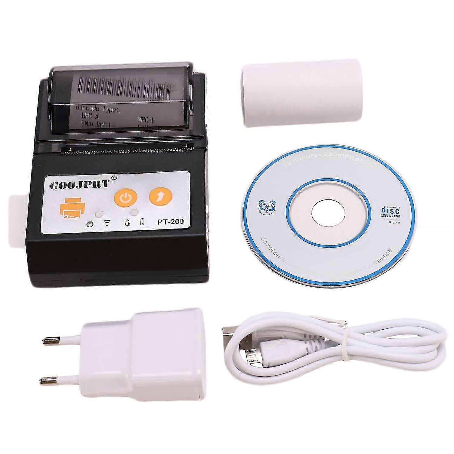 Pt200 Portable Wireless Printer 58Mm Bluetooth Thermal Printer For Android Ios Mini Bluetooth Ther