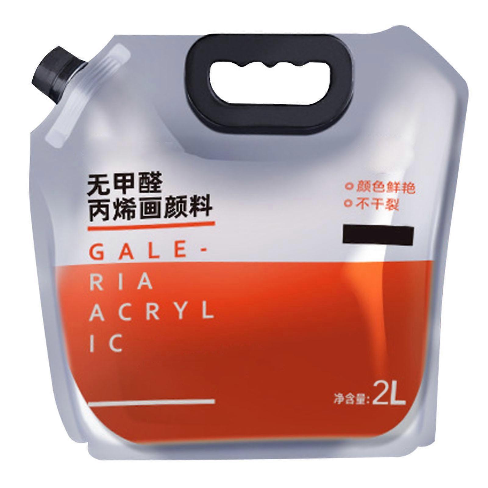 طلاء أكريليك مقاوم للماء واقي من الشمس طلاء أكريليك سعة كبيرة طلاء أكريليك محمول متعدد الأغراض برتقالي أحمر 2 لتر (حوالي 2.4 كجم / 5.3 رطل)