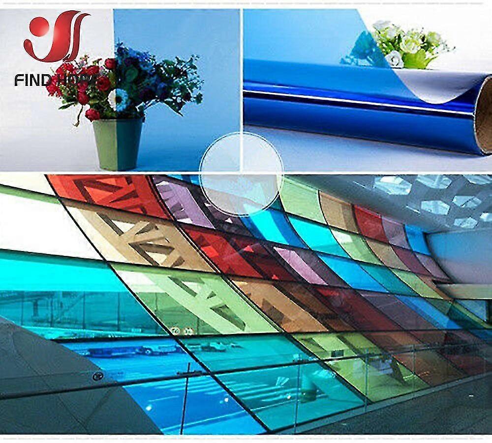 Läpinäkyvä ikkunakalvo monivärinen aurinko sävy itseliimautuva tahra lasi sisustus vinyylirulla DIY a4 20/40 * 120cm