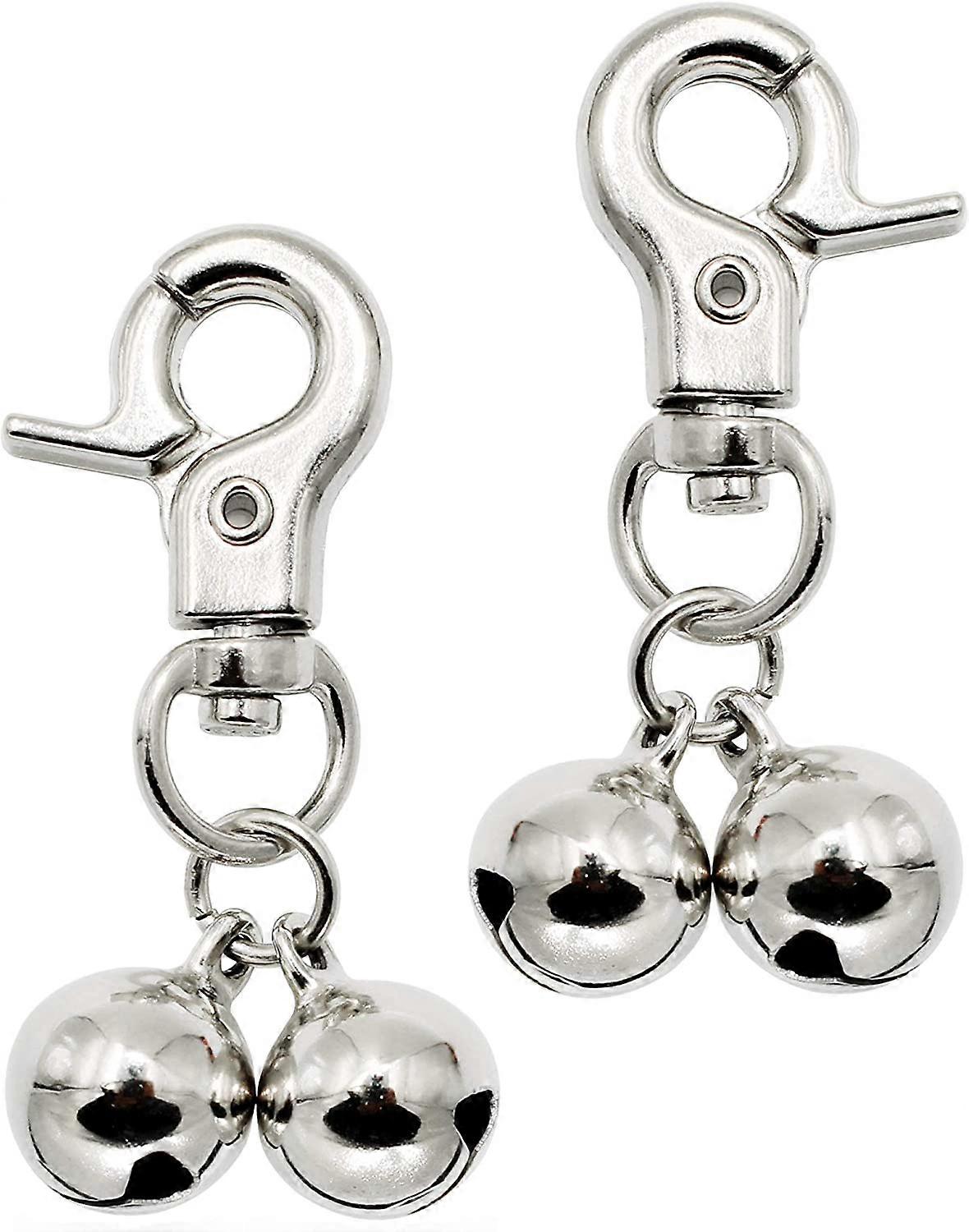 2-Pack Dog Collar Bell Pet Pendant Accessories Training Collar (Silver)