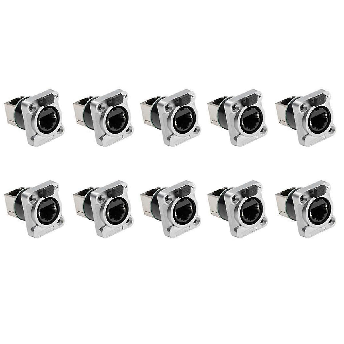 10PCS Ethernet Rj45 Chassis Socket NE8FDP Ethernet Pass Through Connector IP65 Waterproof E