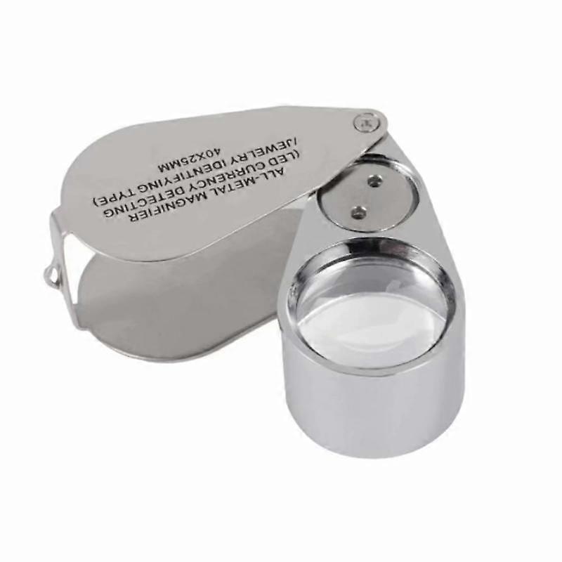 40 times full metal optical magnifying glass with LEDUV currency detector lamp