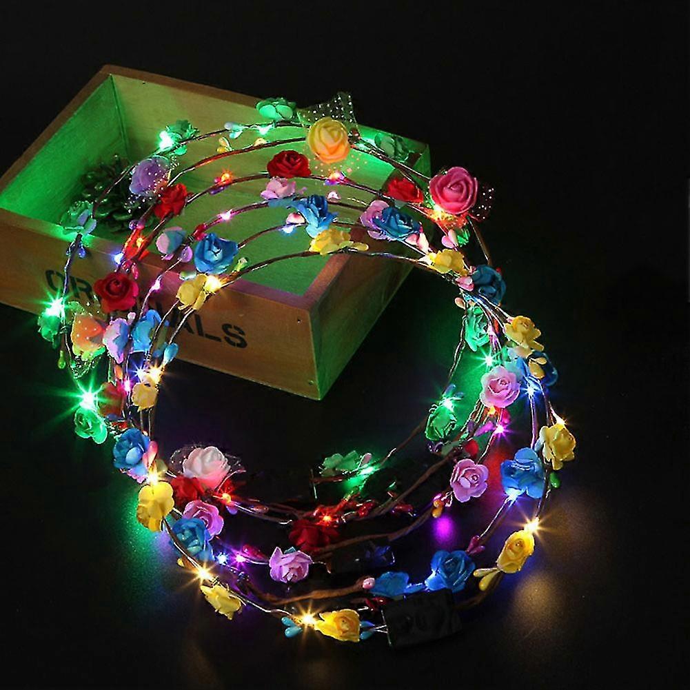 10pcs Led Fleur Couronne fleur Couronne de fleur Guirlande lumineuse Illuminer Le bandeau lumineux