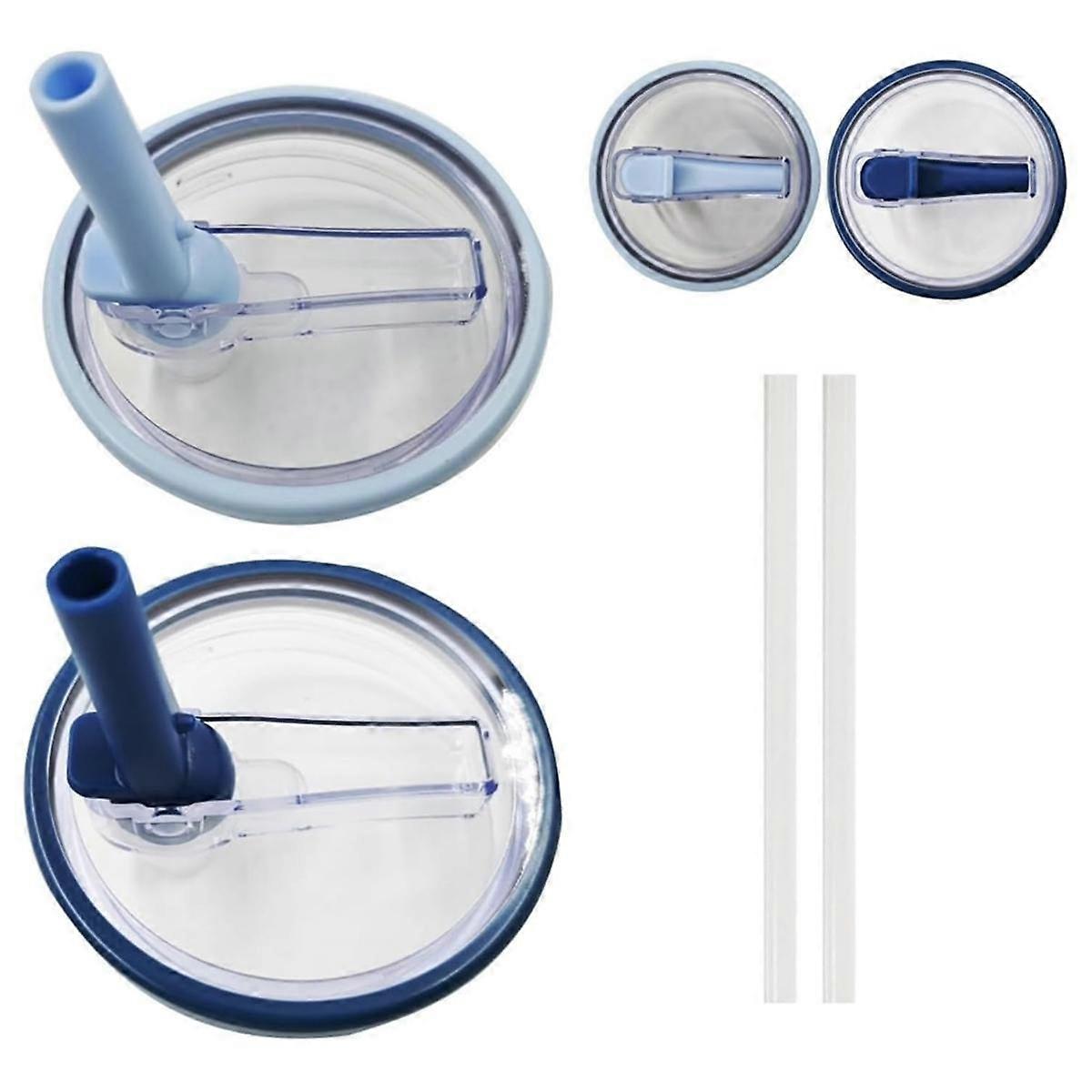 2 PCS 40 Oz Replaceble Tumbler Flip Straw Lid for Quencher, Straw Lid Replacement Fit for HydroJug